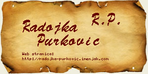 Radojka Purković vizit kartica